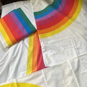 Vintage Wamsutta rainbow sheets in good condition.